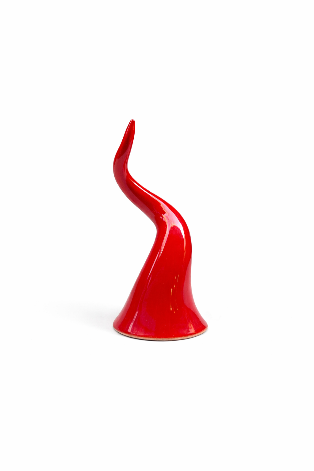 Black glazed terracotta horn