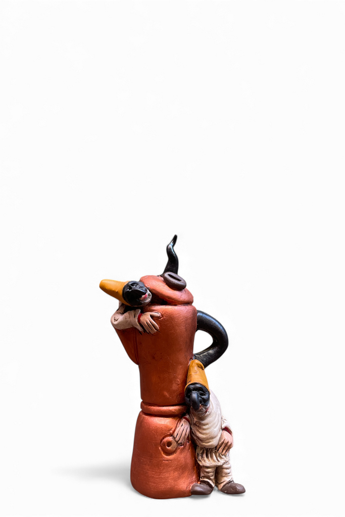 Cafetera de cobre - Escultura de terracota