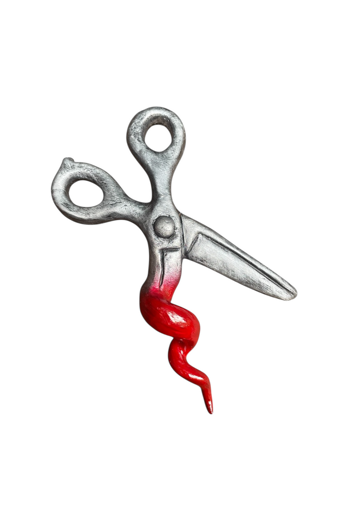 Tijeras contra chismes - Escultura de terracota (14x8cm)