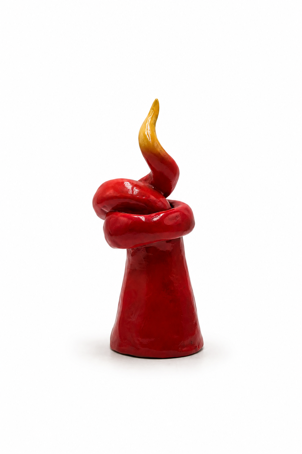 Cuerno con nudo - escultura de terracota (23 cm)
