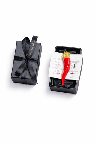 Corno Portafortuna con Corona Squadrato – Smaltato – 6 cm