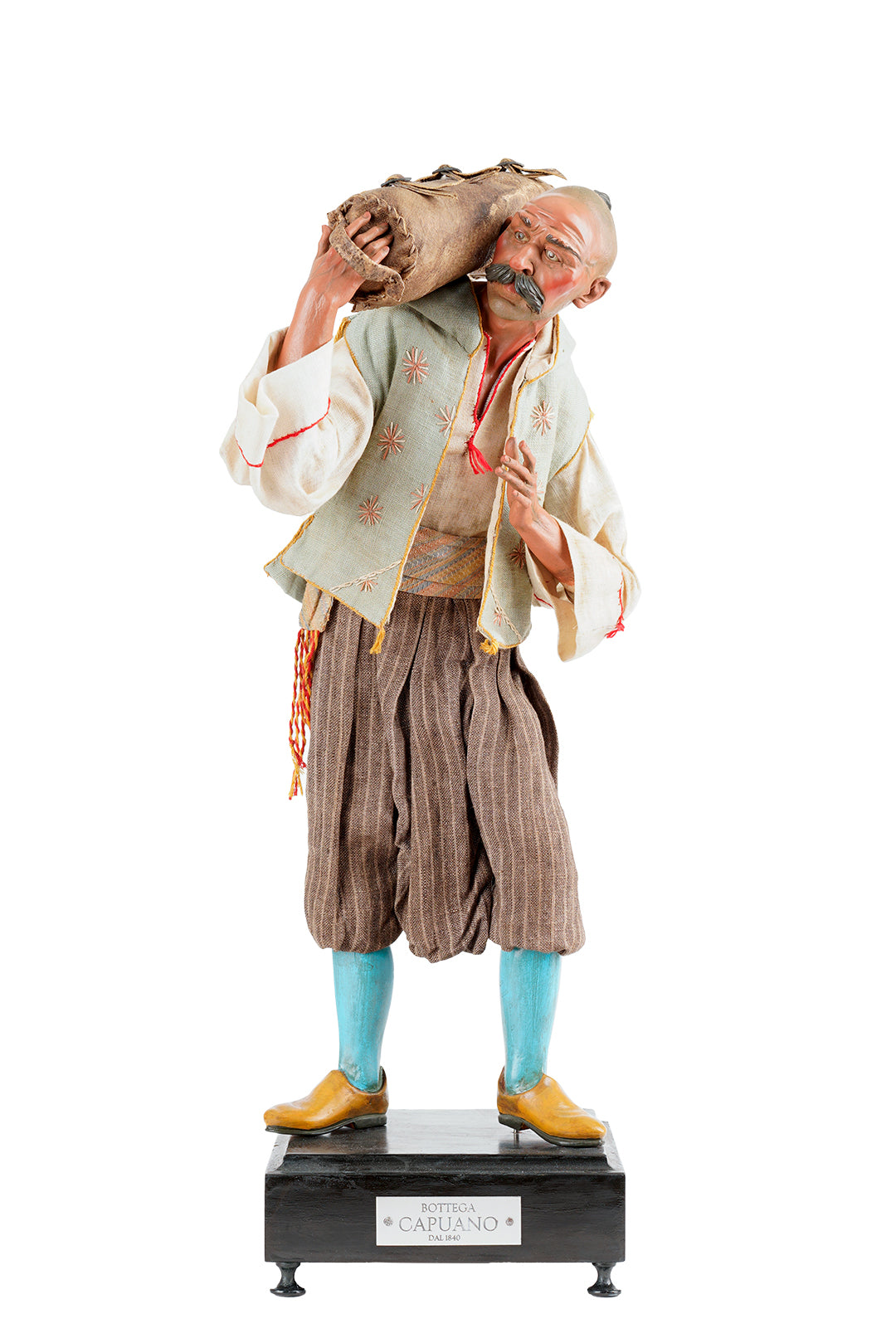 Portatore orientale con sacca - Scultura presepiale (40 cm)