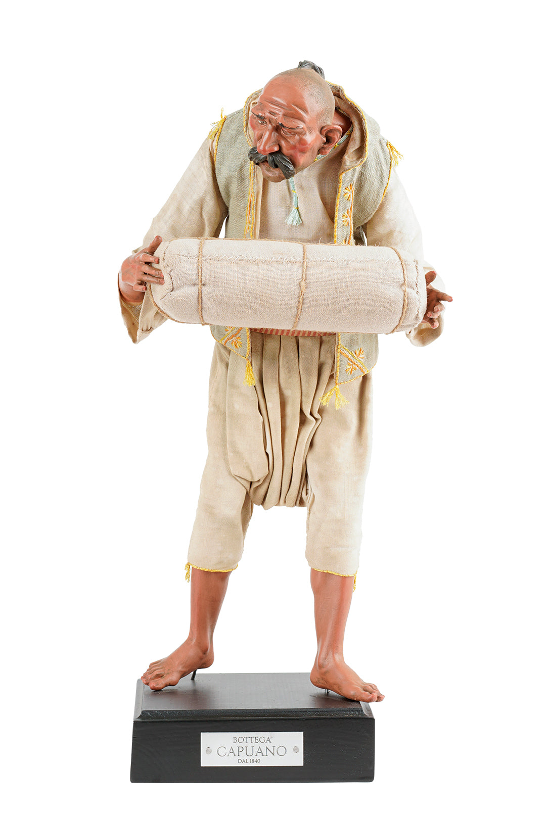 Portatore orientale con sacca - Scultura presepiale (40 cm)