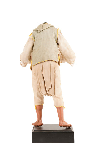 Portatore orientale con sacca - Scultura presepiale (40 cm)