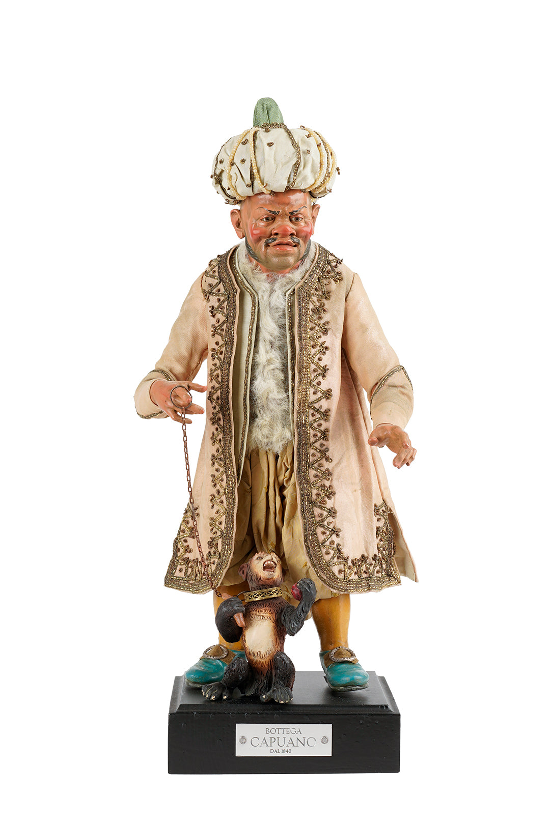 Oriental dwarf with monkey - nativity sculpture (34 cm)