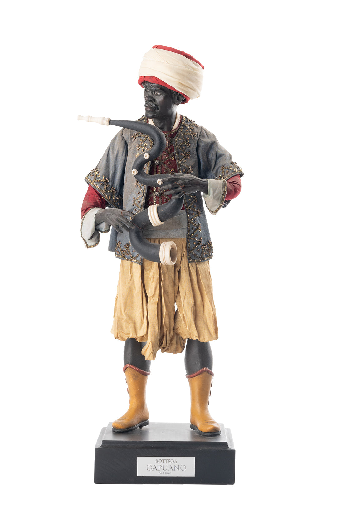 Jugador de Moro con serpiente grande - Escultura de Nacimiento (40 cm)