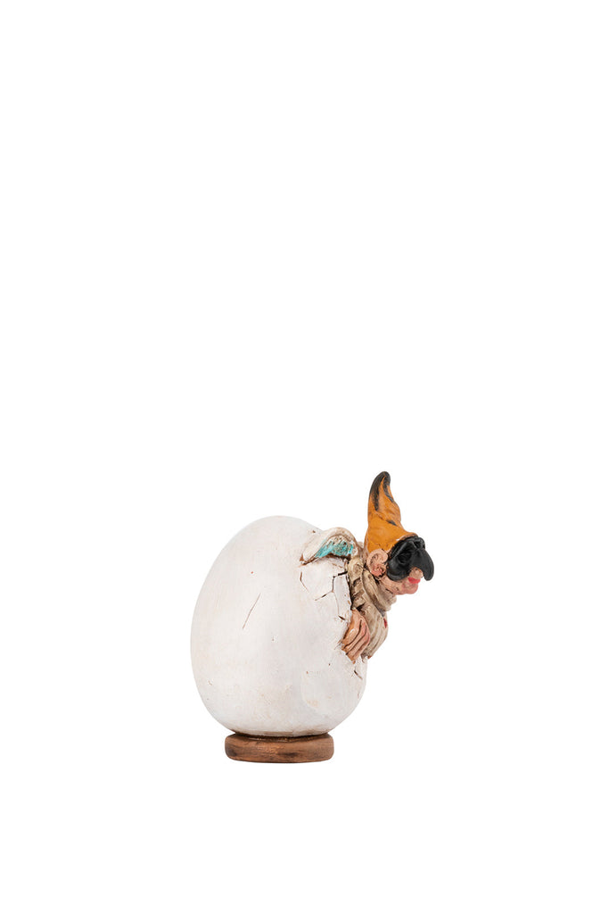 Huevo de Pulcinella - Escultura de terracota (10 cm)
