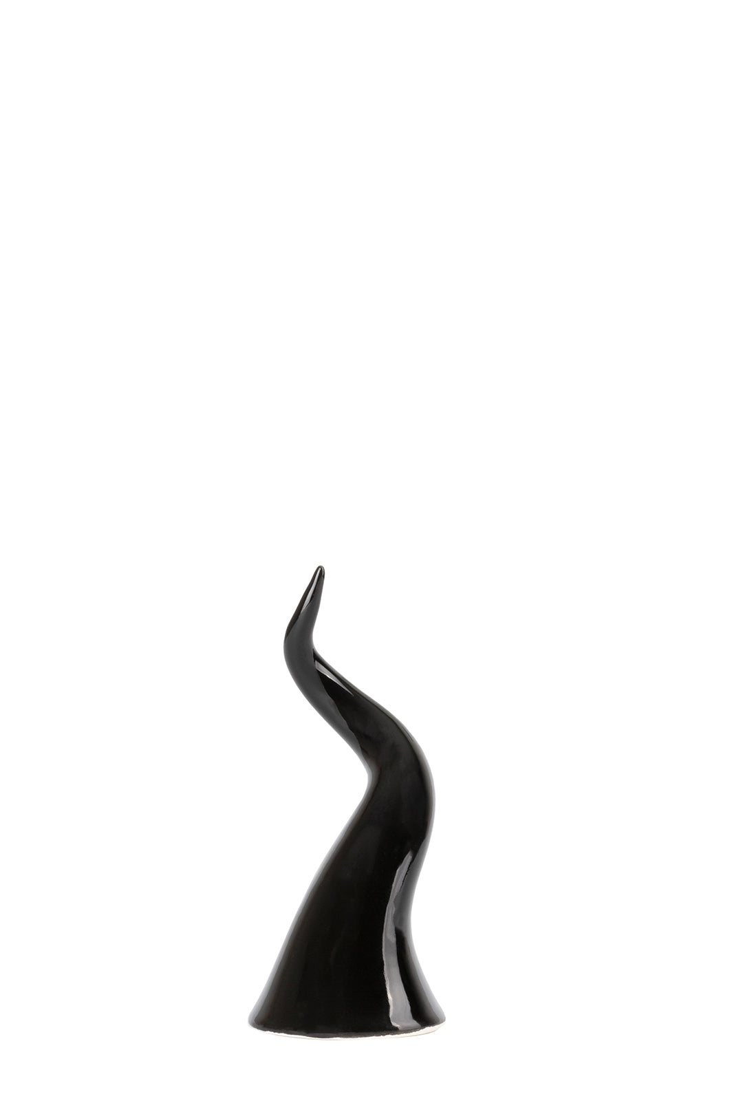 Black glazed terracotta horn