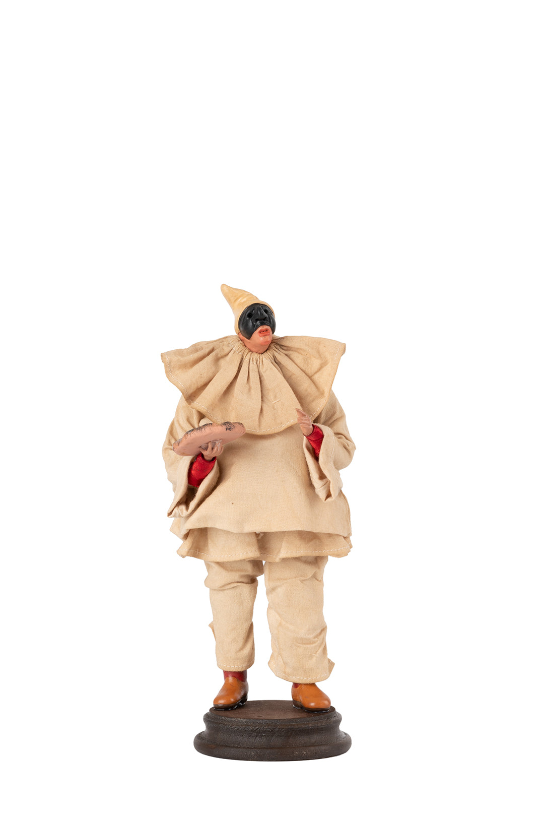 Pulcinella with musical instrument - sculpture 18 cm
