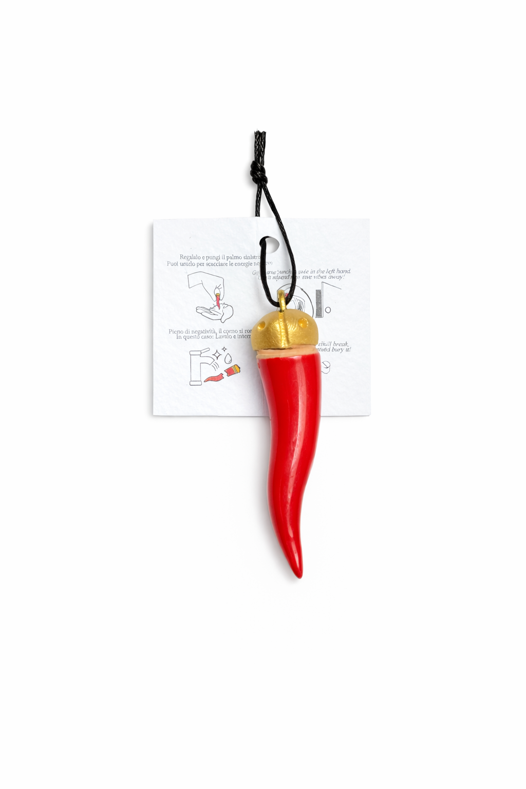 Corno Portafortuna con Corona – Smaltato – 6 cm