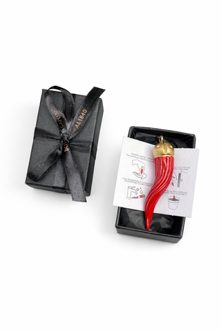 Corno Portafortuna con Corona Rigato – 6 cm