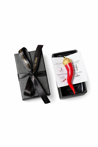 Corno Portafortuna con Corona – Dipinto – 6 cm
