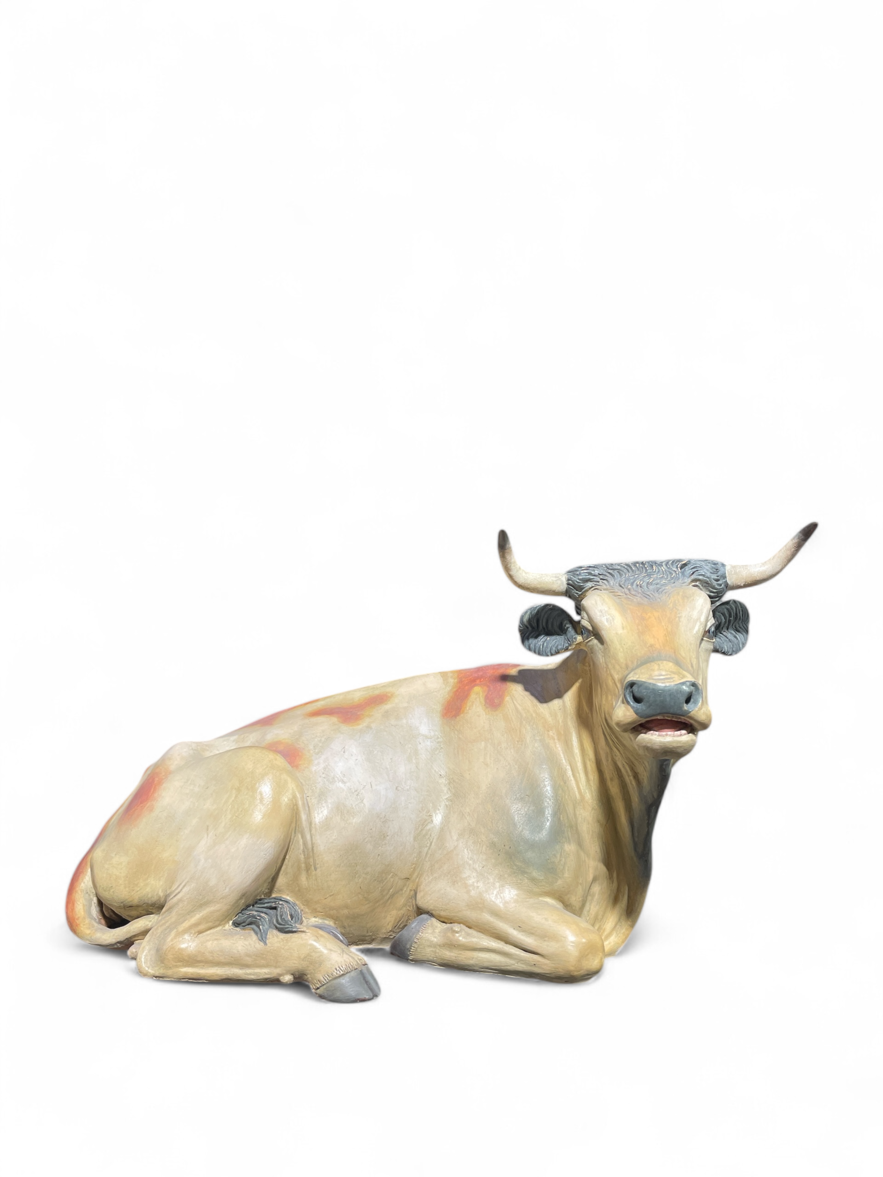 Toro Accosciato - Terracotta Policroma