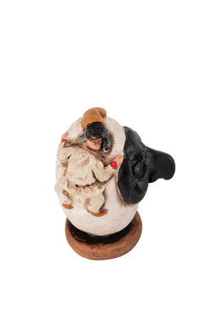 Eggs with puffin - terracotta sculpture