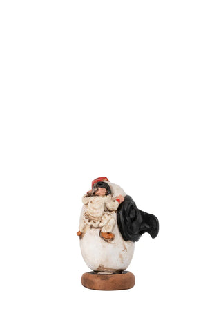 Eggs with puffin - terracotta sculpture