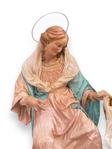 Natività su base in legno 35 cm