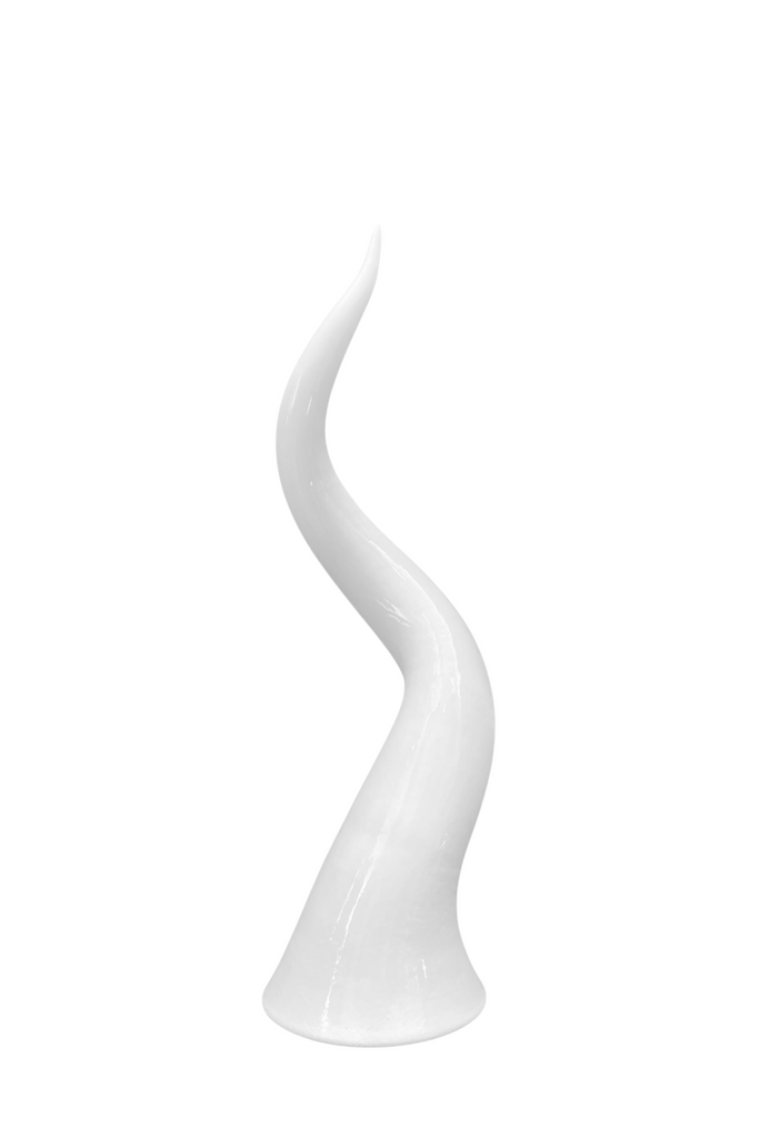 Corno portafortuna da tavolo bianco