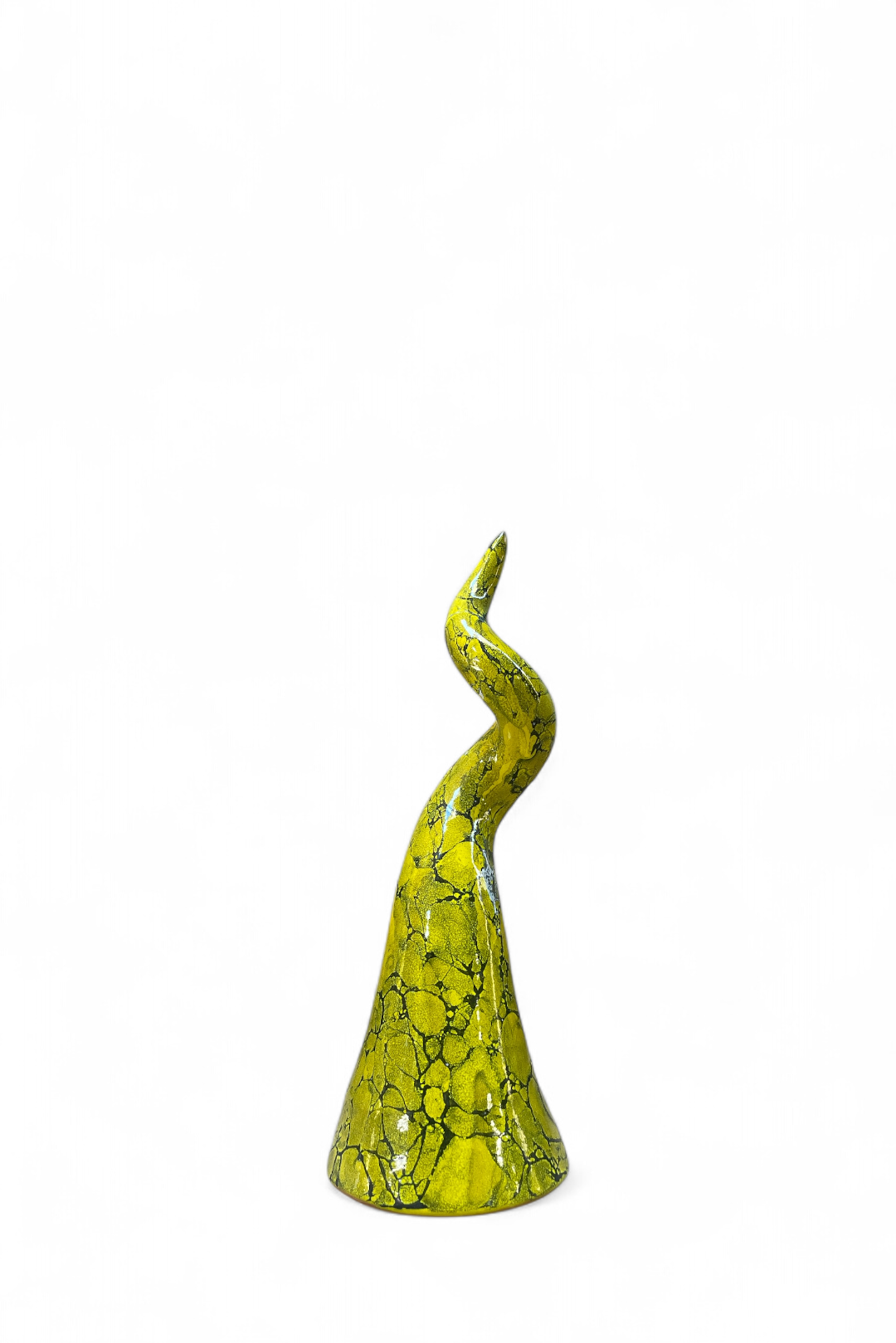 Black glazed terracotta horn