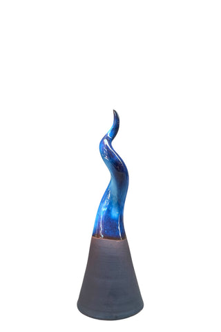 Corno portafortuna da tavolo azzurro 25 cm