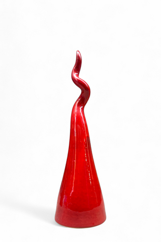 Red horn in glazed terracotta
