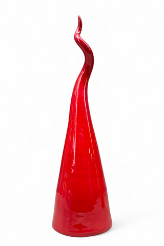 Red horn in glazed terracotta