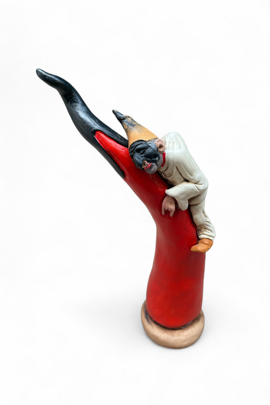 Corno con Pulcinella 25 cm - Limited edition