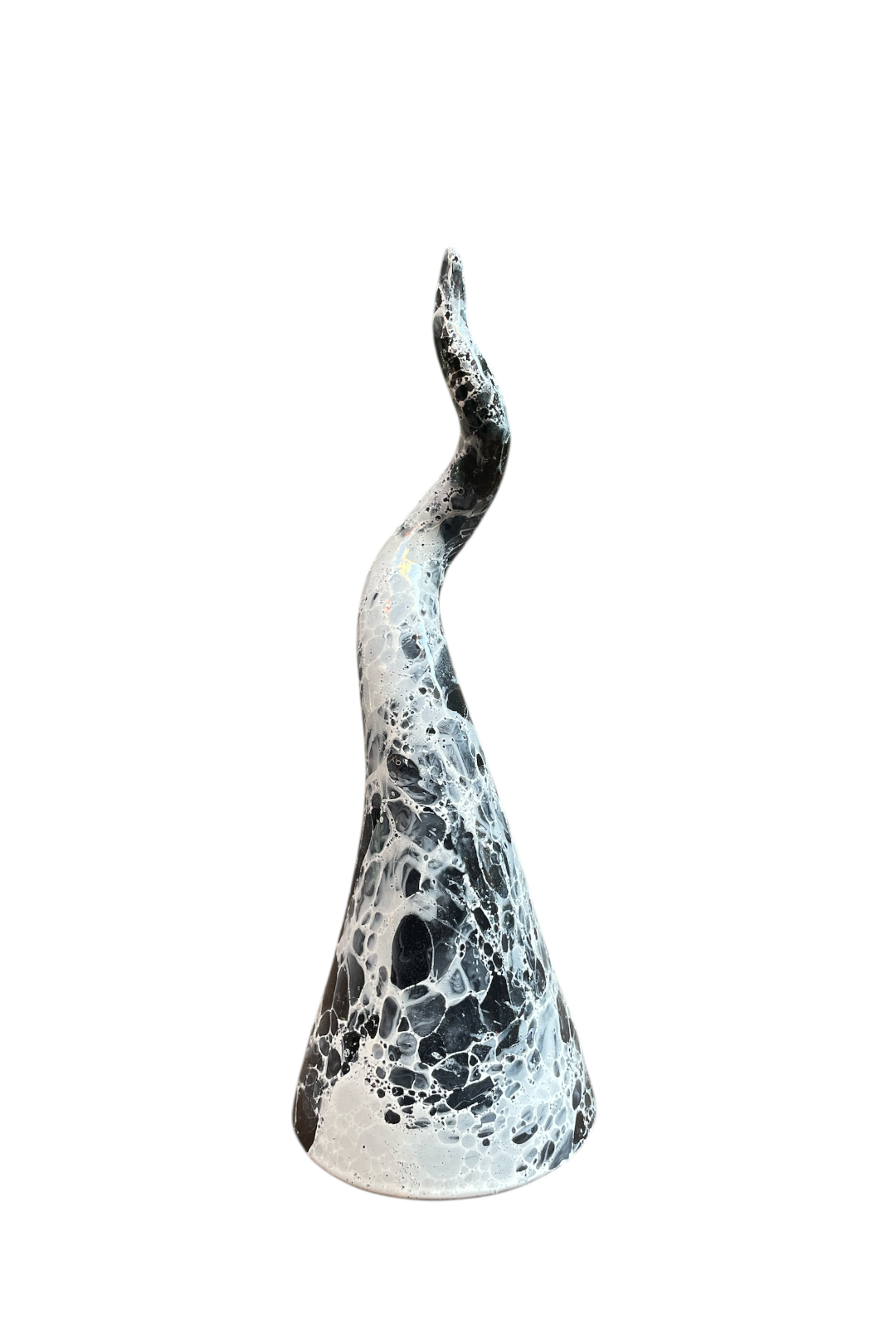 Black glazed terracotta horn