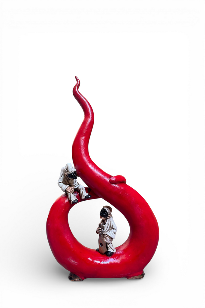 Corno Portafortuna con Pulcinella – 36 cm