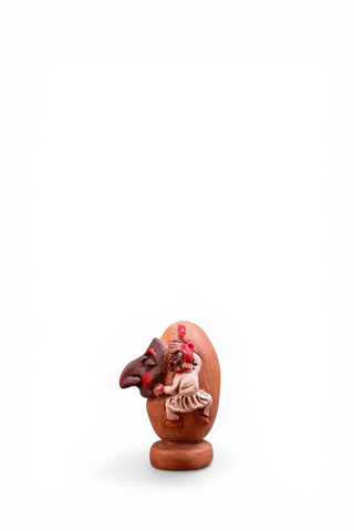 Eggs with puffin - terracotta sculpture