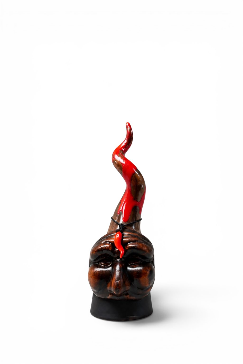 Corno con Maschera di Pulcinella - Argento e Rosso