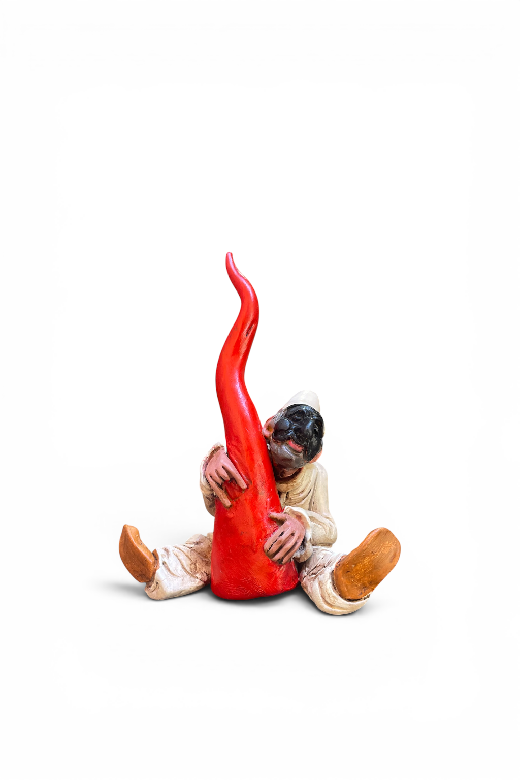 Corno con Pulcinella – 14 cm
