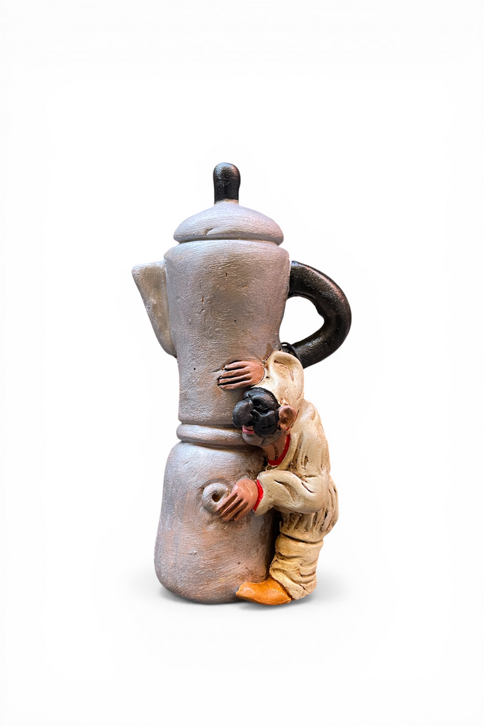 Caffettiera Argento con Pulcinella – 18 cm