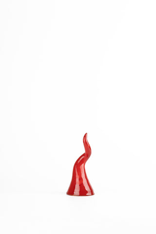 Red horn in glazed terracotta