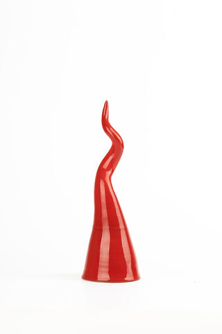 Red horn in glazed terracotta