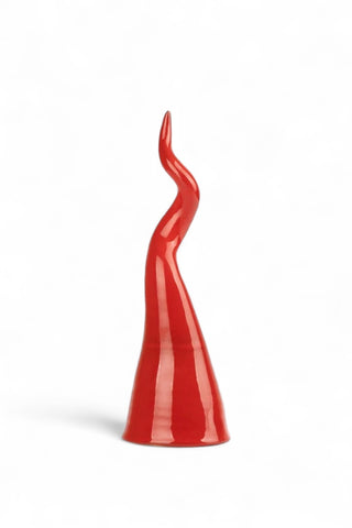 Red horn in glazed terracotta