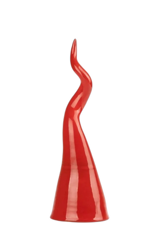 Red horn in glazed terracotta