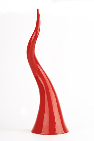 Red horn in glazed terracotta