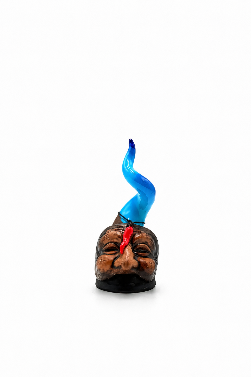 Corno con Maschera di Pulcinella - Azzurro