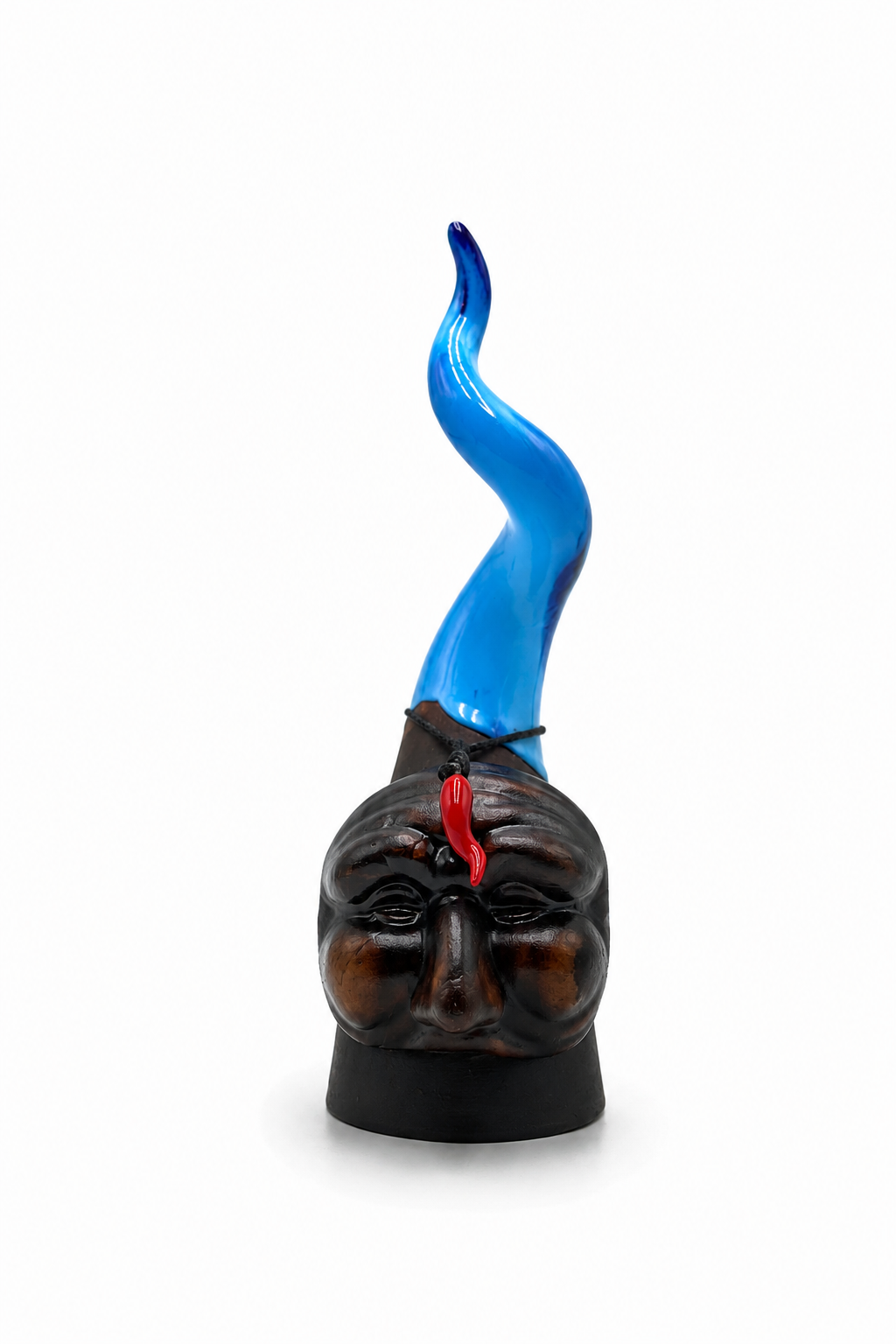 Cornicello with Pulcinella Mask, Blue