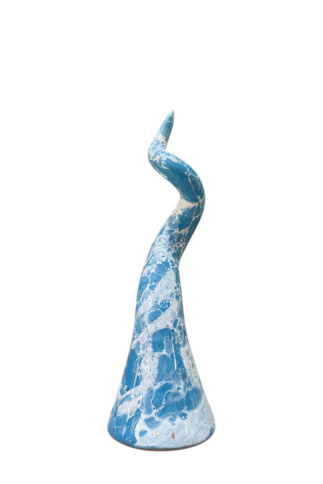 Black glazed terracotta horn