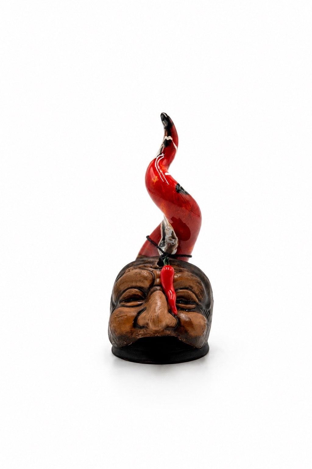 Cuerno de la suerte con máscara de Pulcinella - Multicolor