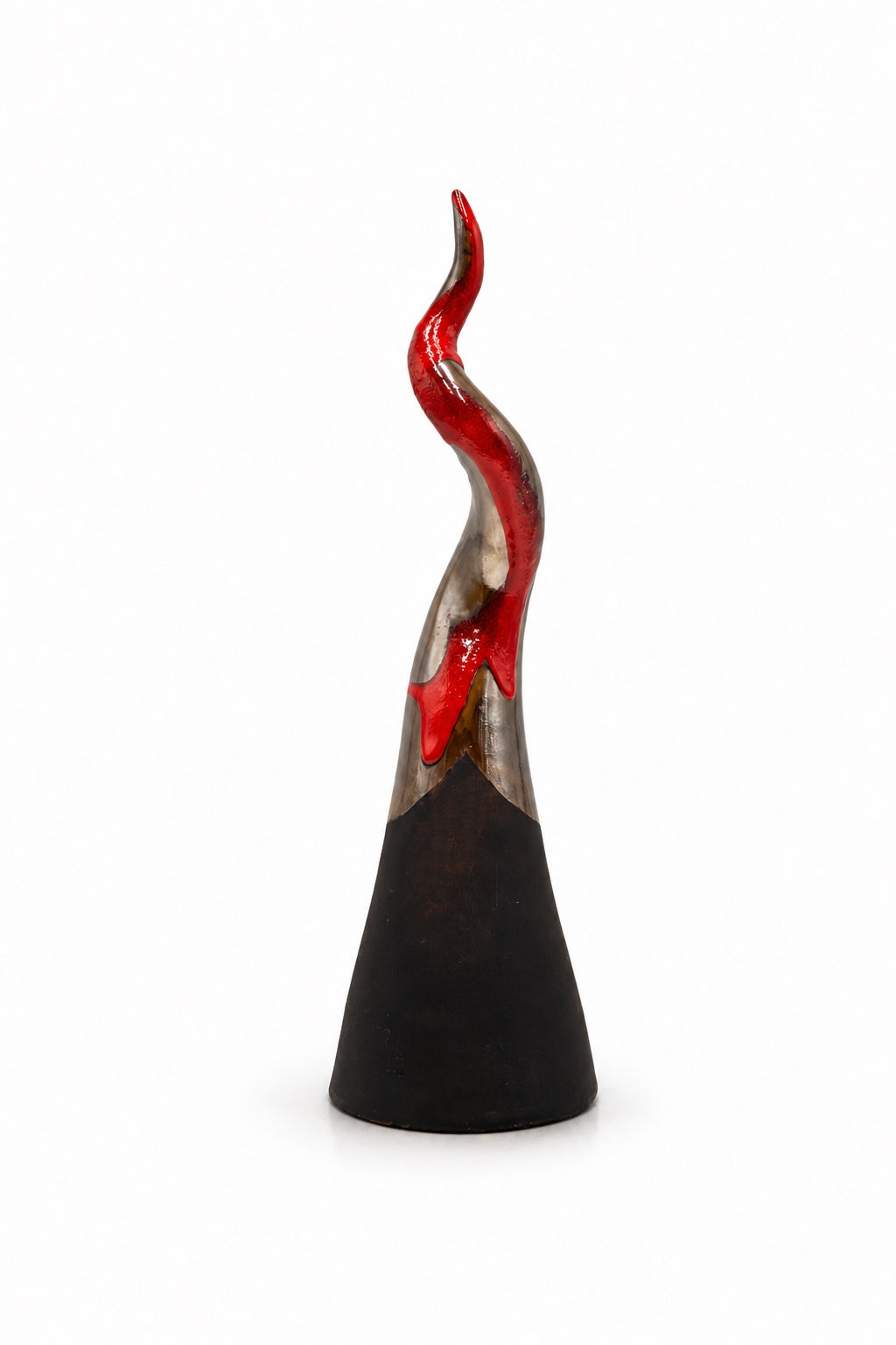 Italian Horn Charm, Silver & Red