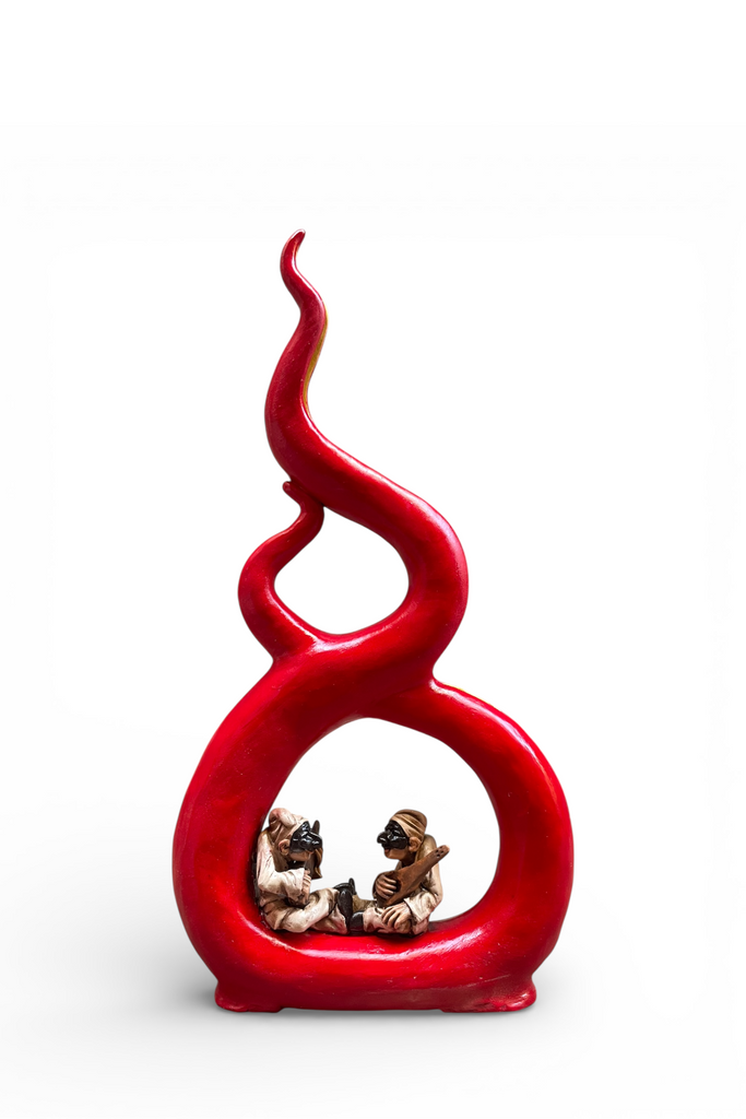 Corno Portafortuna con Pulcinella – 39 cm