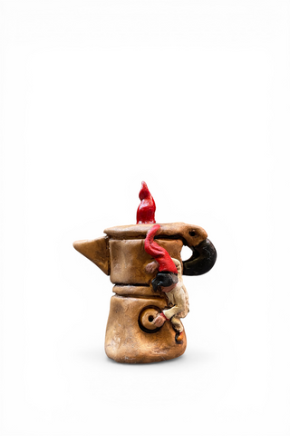 Mini Caffettiera con Pulcinella – 10 cm