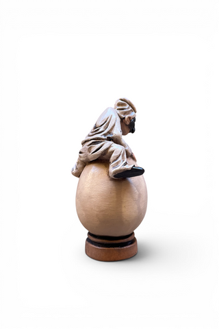 Eggs with puffin - terracotta sculpture