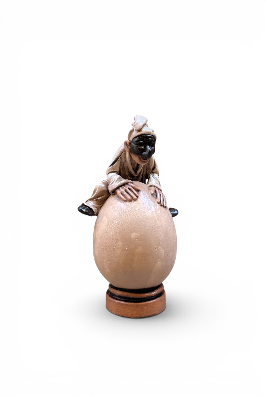 Eggs with puffin - terracotta sculpture