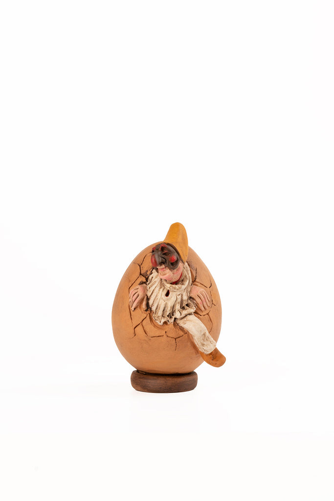 Eggs with puffin - terracotta sculpture